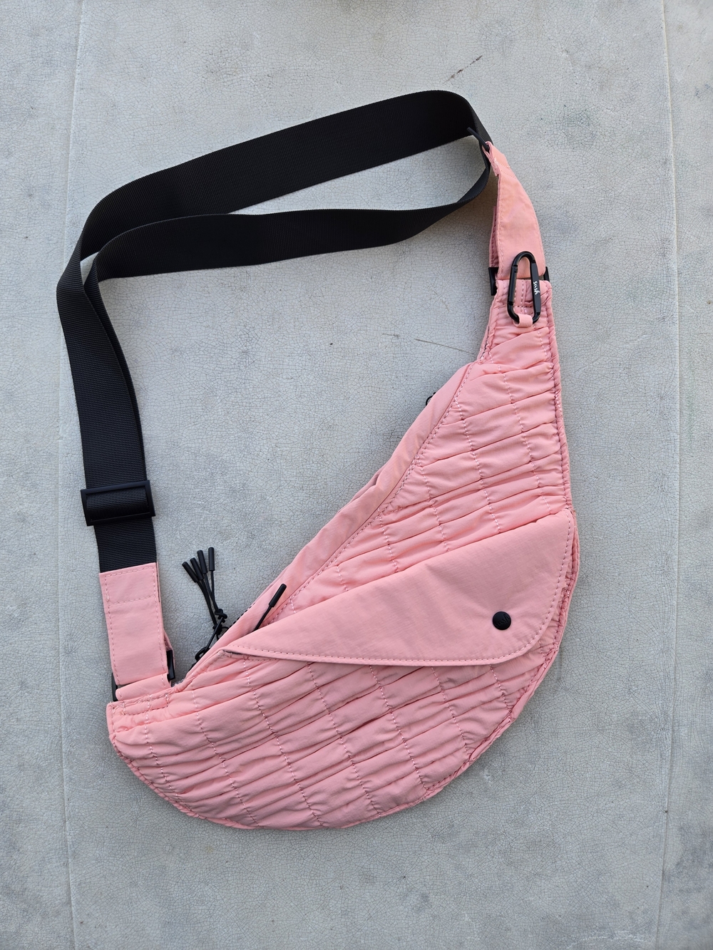 Sash Brand Quilted Pink Crescent Crossbody Sling Bag